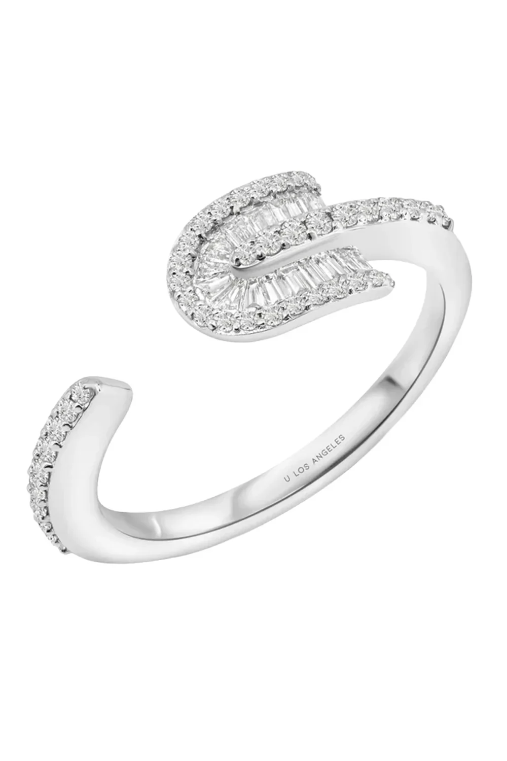 U LOS ANGELES Diamond Baguette U Solo Open Ring