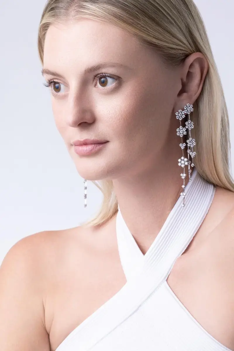 Zydo Diamond Cascading Flower Earrings | Thumbnail 2 Zydo Diamond Cascading Flower Earrings | Thumbnail 2