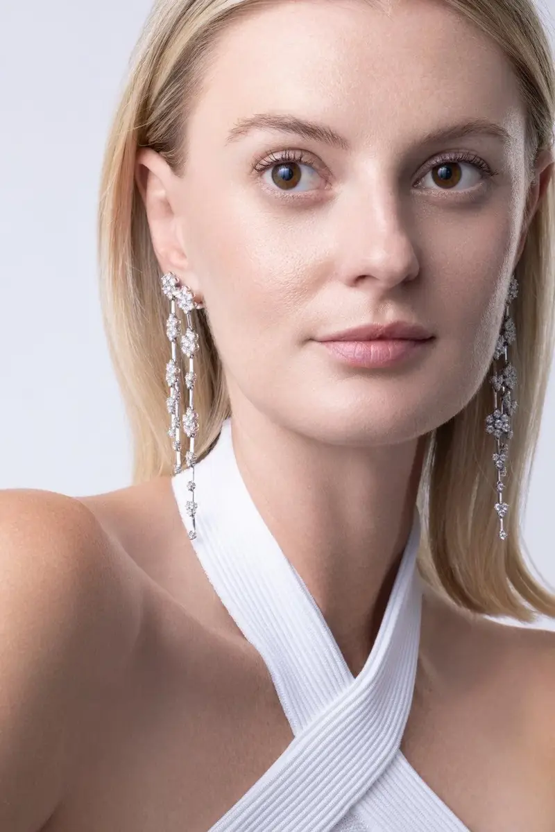 Zydo Diamond Cascading Flower Earrings | Thumbnail 3 Zydo Diamond Cascading Flower Earrings | Thumbnail 3