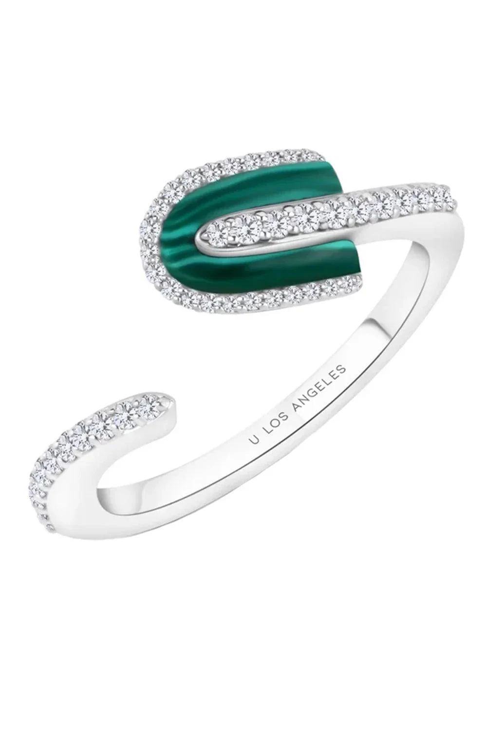 Diamond Malachite U Solo Twisted Ring