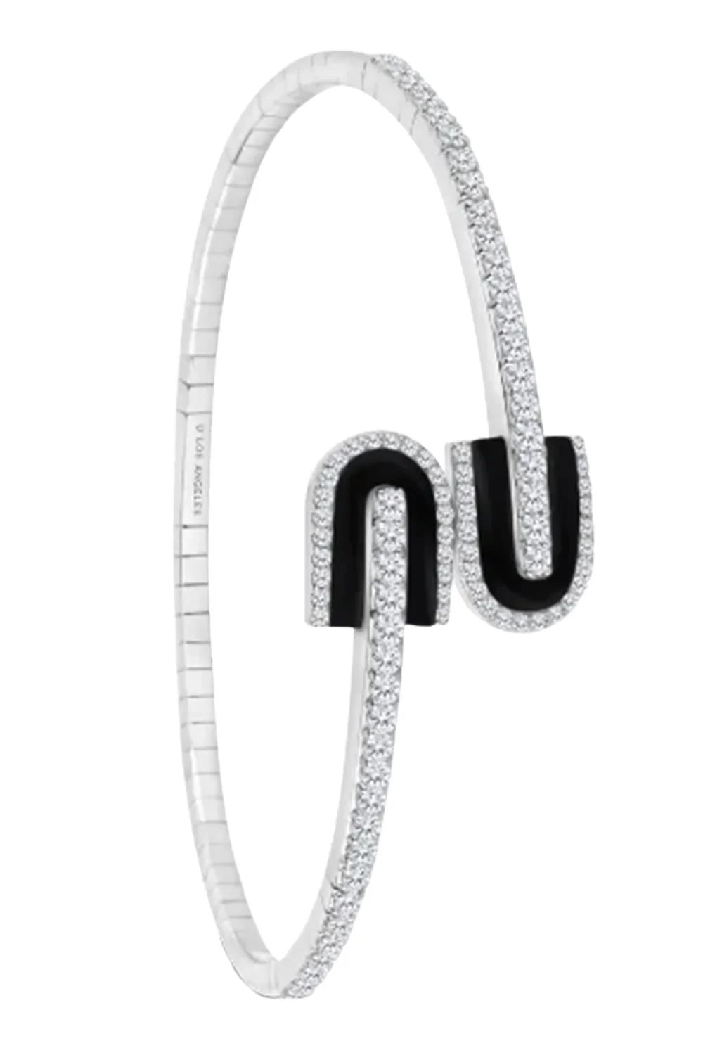 Diamond Onyx U Duo Bangle Bracelet