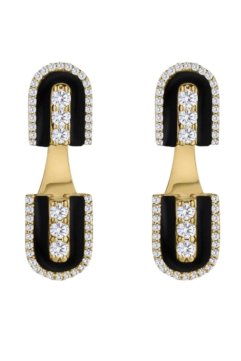 Diamond Onyx U Floating Earrings Diamond Onyx U Floating Earrings