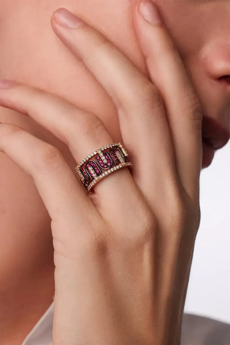 U LOS ANGELES Diamond Ruby U Band Ring | Thumbnail 2 U LOS ANGELES Diamond Ruby U Band Ring | Thumbnail 2