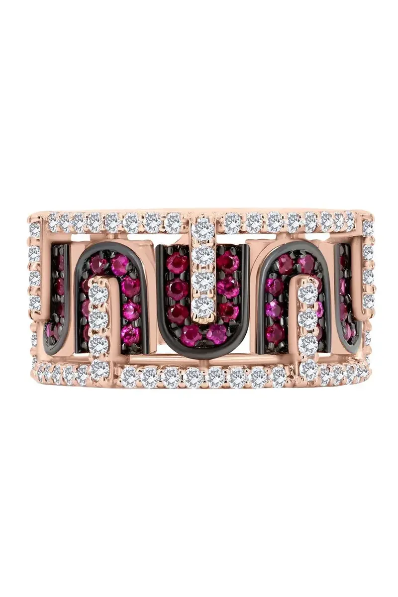 U LOS ANGELES Diamond Ruby U Band Ring | Thumbnail 3 U LOS ANGELES Diamond Ruby U Band Ring | Thumbnail 3