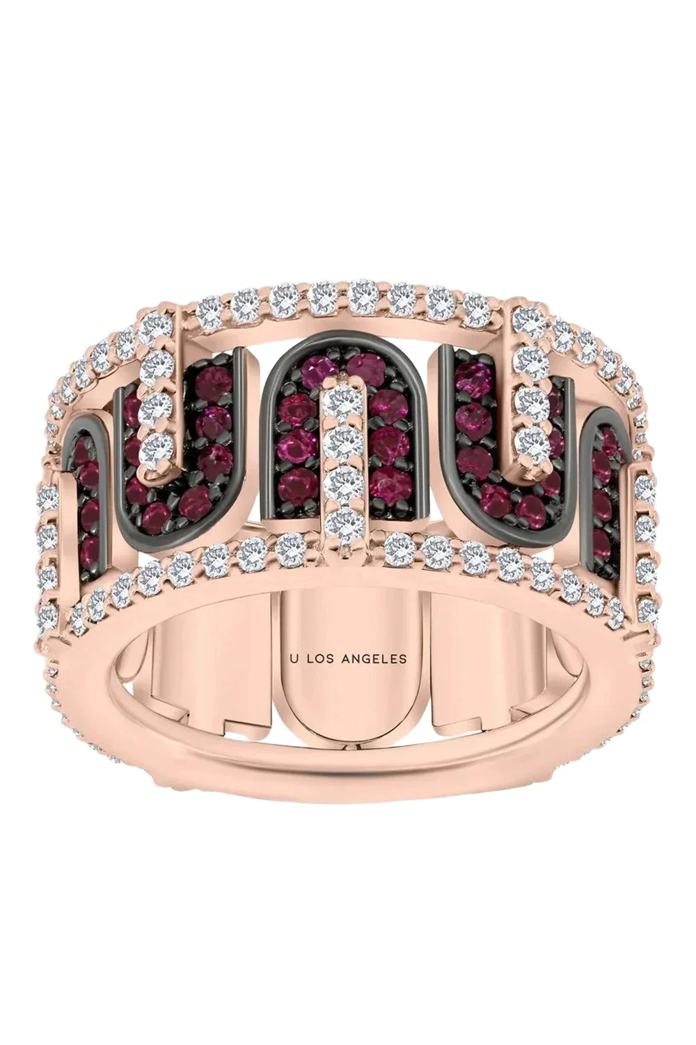 Diamond Ruby U Band Ring