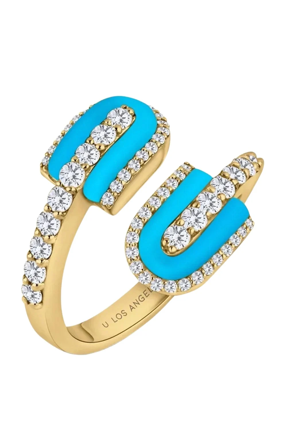 Diamond Turquoise U Duo Maxi Ring