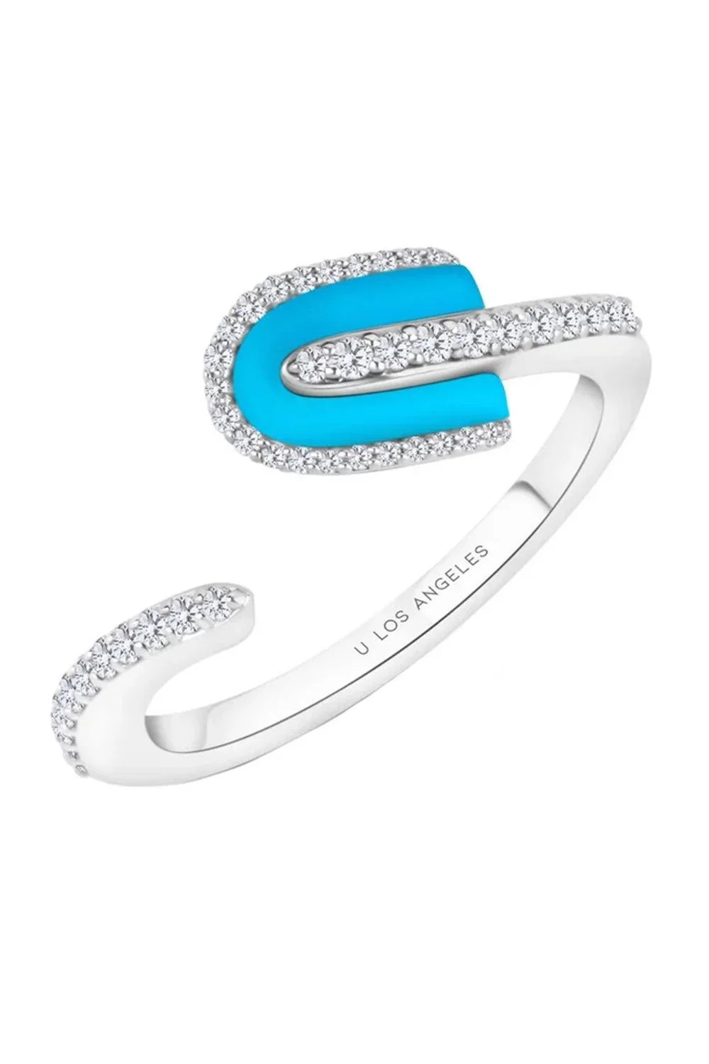 Diamond Turquoise U Solo Twsited Ring