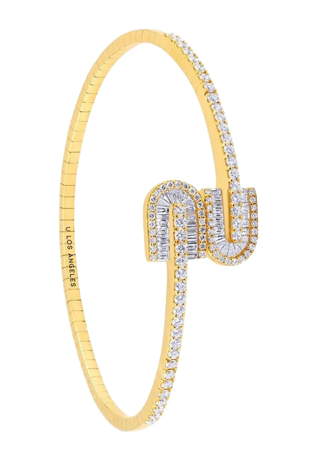 Diamond U Duo Mini Baguette Bangle Bracelet