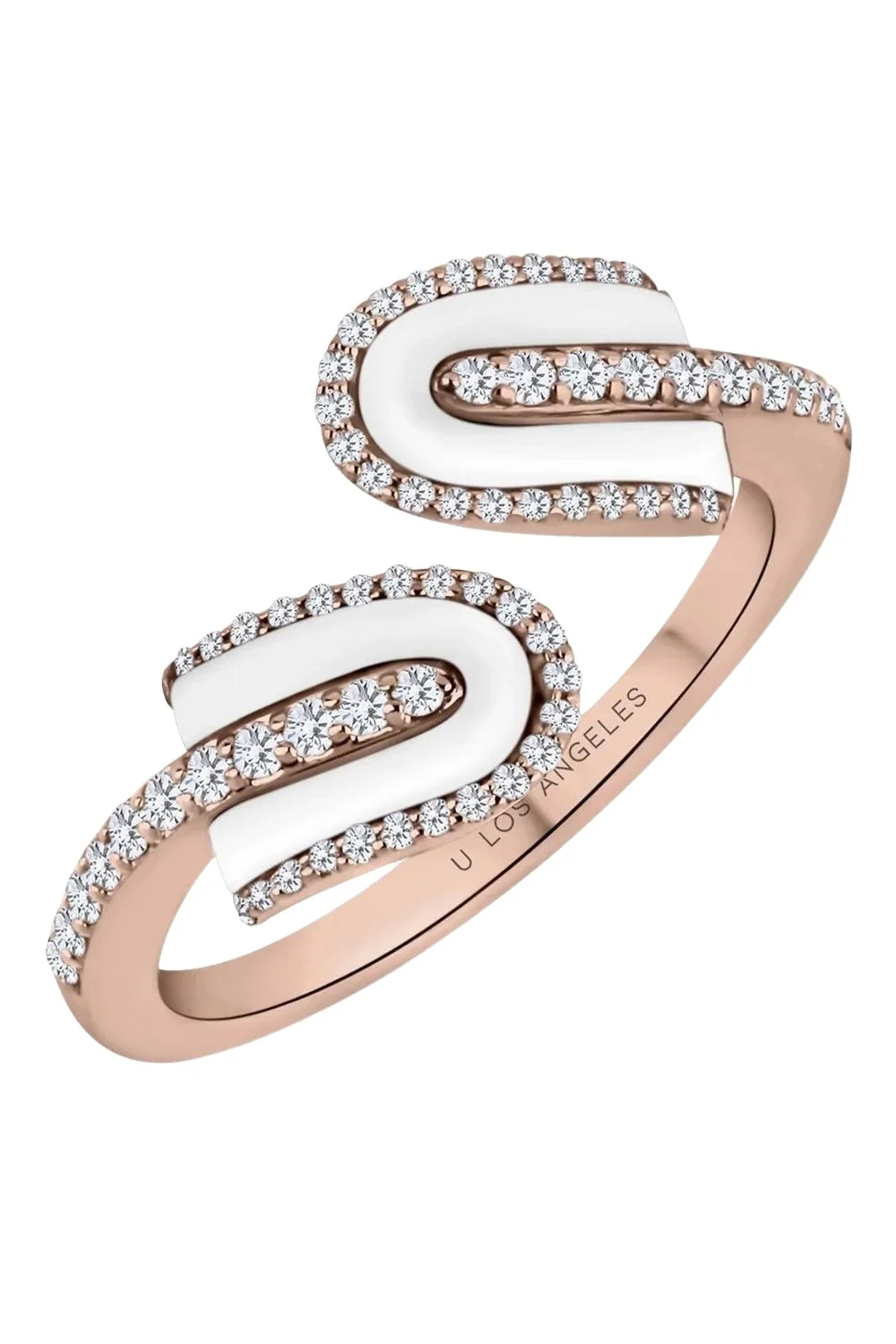 Diamond White Quartz U Duo Twist Ring Diamond White Quartz U Duo Twist Ring