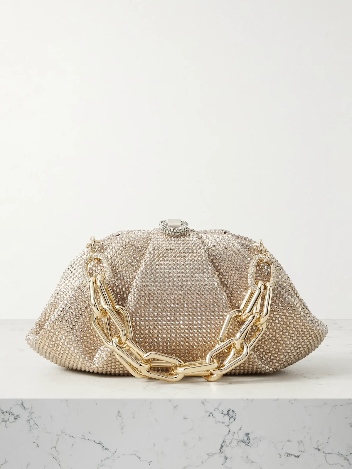 Gemma Crystal-embellished Satin Clutch Gemma Crystal-embellished Satin Clutch