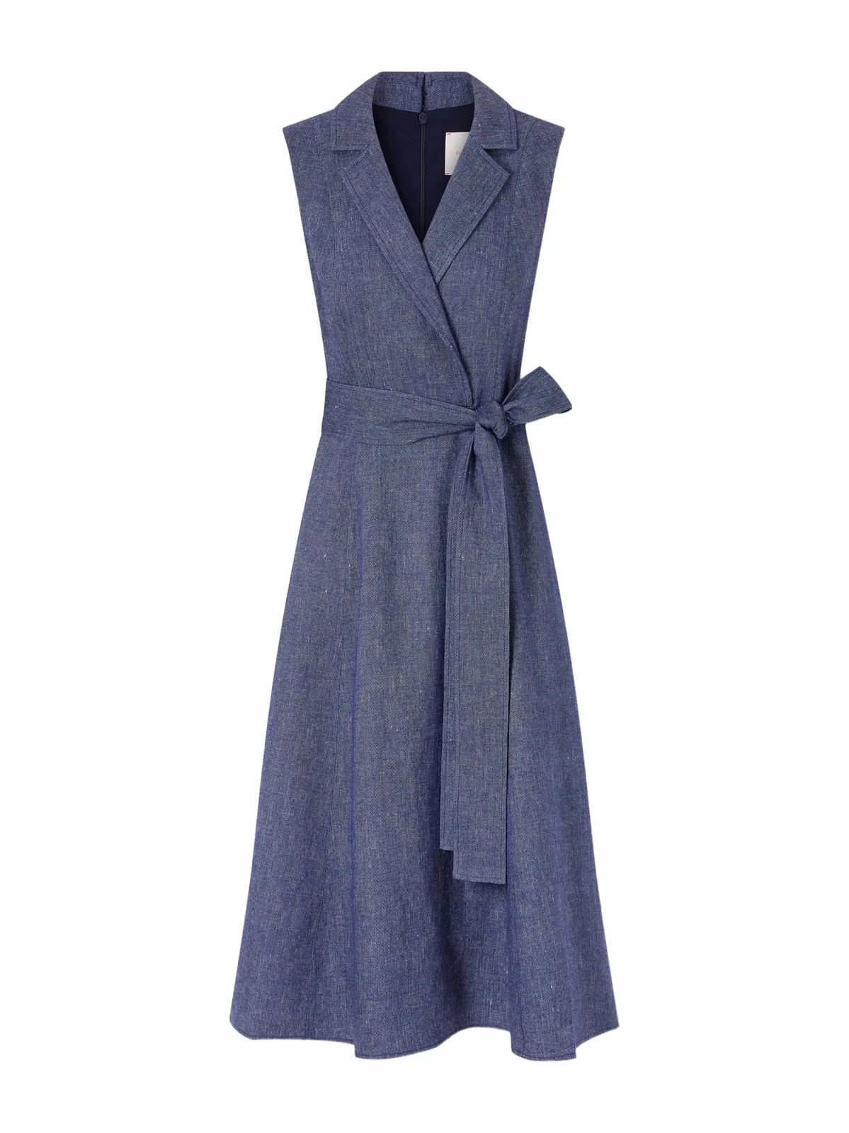 Belted Linen, Wool, Cashmere And Silk-blend Midi Dress