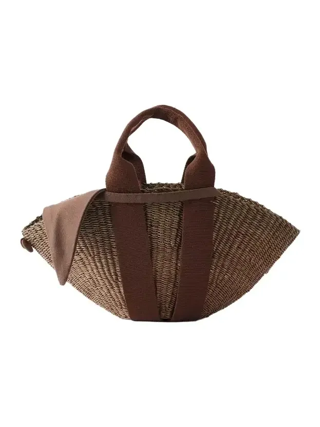 Sophie Mini Cotton-trimmed Raffia Tote Sophie Mini Cotton-trimmed Raffia Tote
