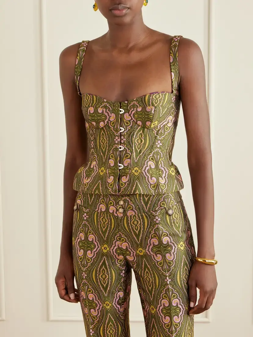 Etro Floral Paisley-print Jacquard Bustier Top | Thumbnail 3