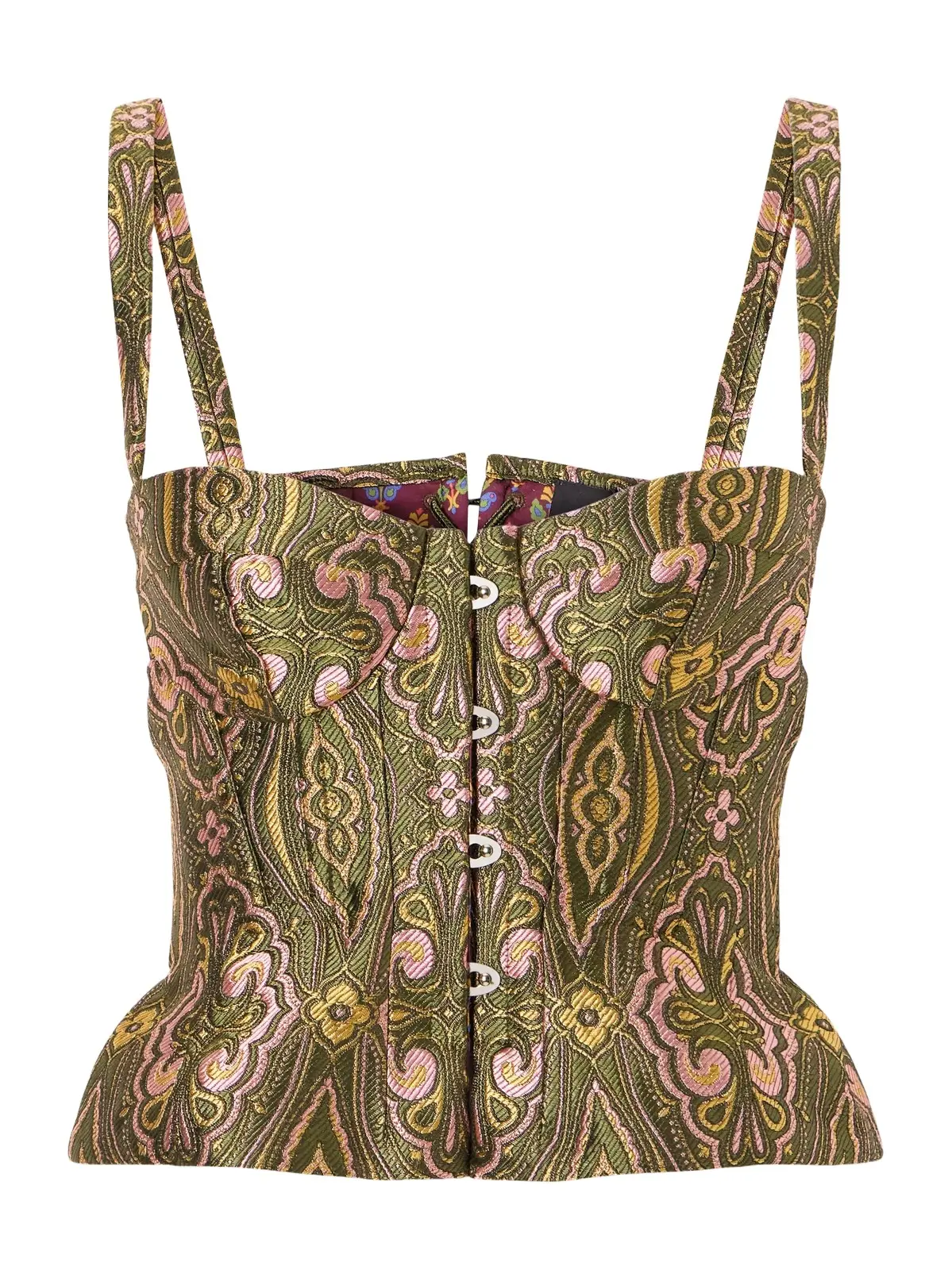 Floral Paisley-print Jacquard Bustier Top Floral Paisley-print Jacquard Bustier Top