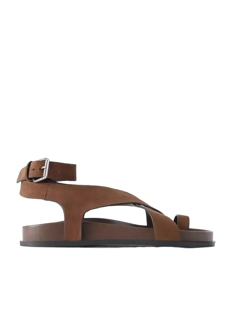 A Emery Jalen Crossed Suede Sandals | Image 1 A Emery Jalen Crossed Suede Sandals | Image 1
