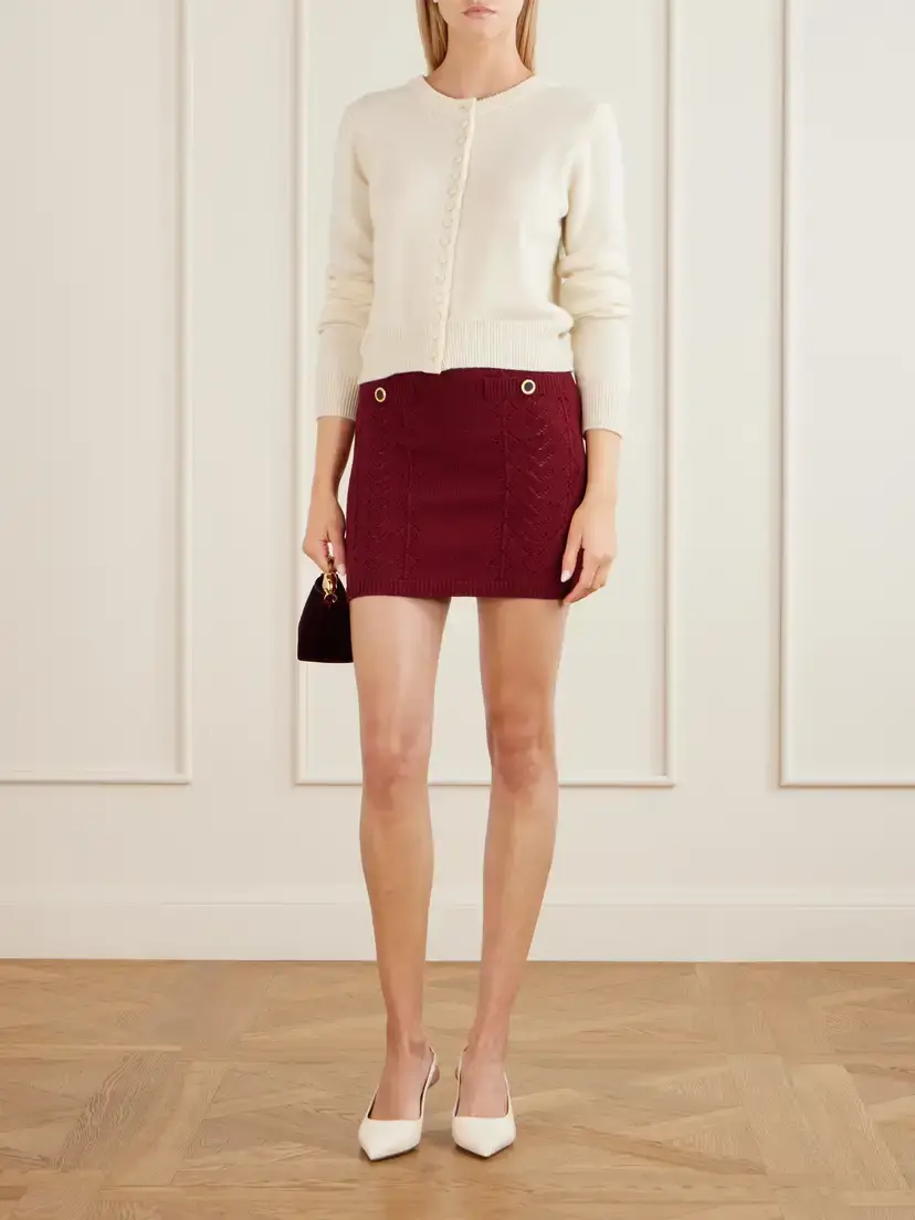 Alessandra Rich Virgin Wool Mini Skirt | Thumbnail 2 Alessandra Rich Virgin Wool Mini Skirt | Thumbnail 2