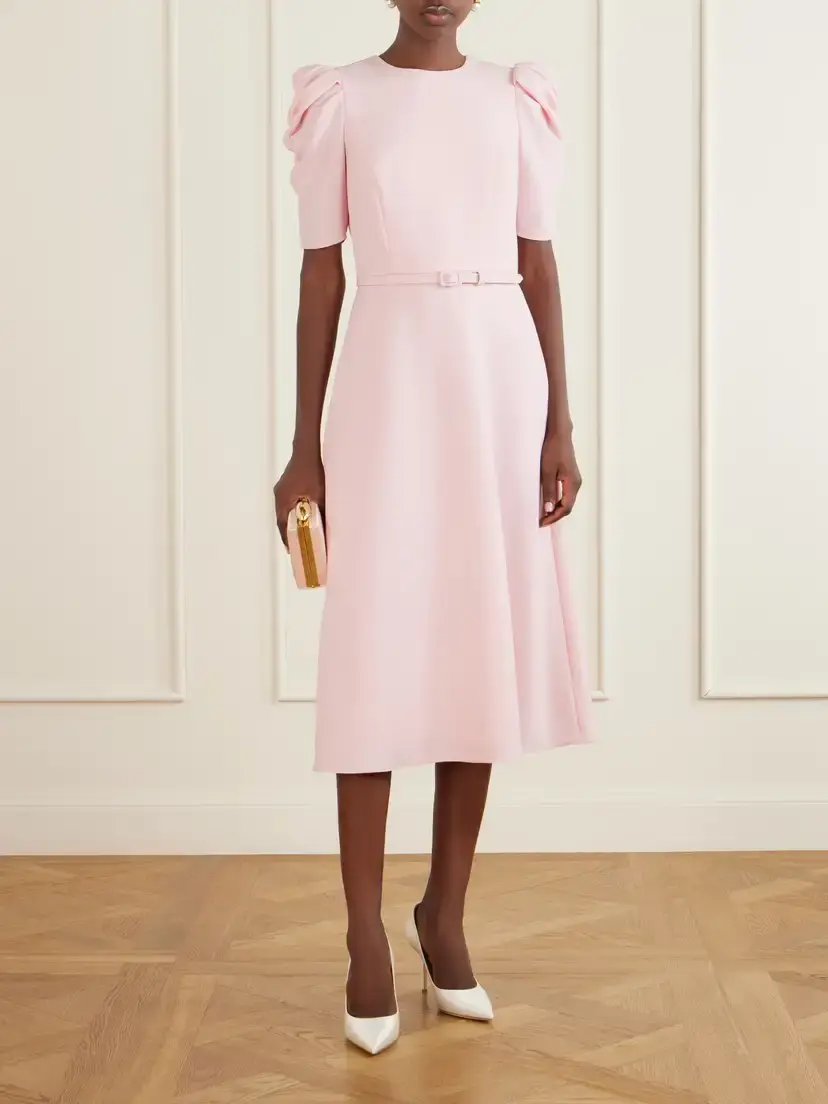 Carolina Herrera Belted Crepe Midi Dress | Thumbnail 2 Carolina Herrera Belted Crepe Midi Dress | Thumbnail 2