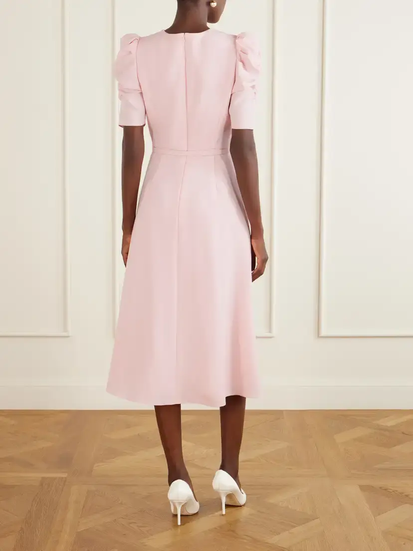 Carolina Herrera Belted Crepe Midi Dress | Thumbnail 3 Carolina Herrera Belted Crepe Midi Dress | Thumbnail 3