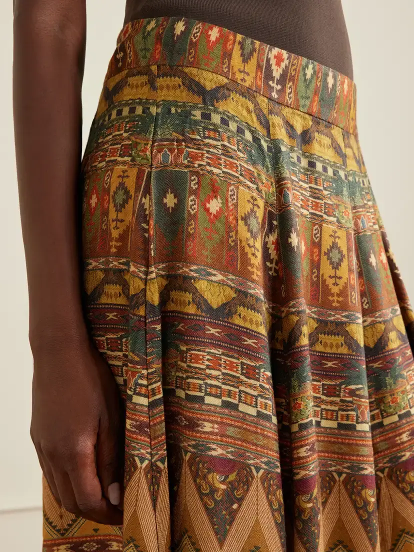 Emporio Sirenuse Kendal Desert Printed Woven Silk-blend Maxi Skirt | Thumbnail 5