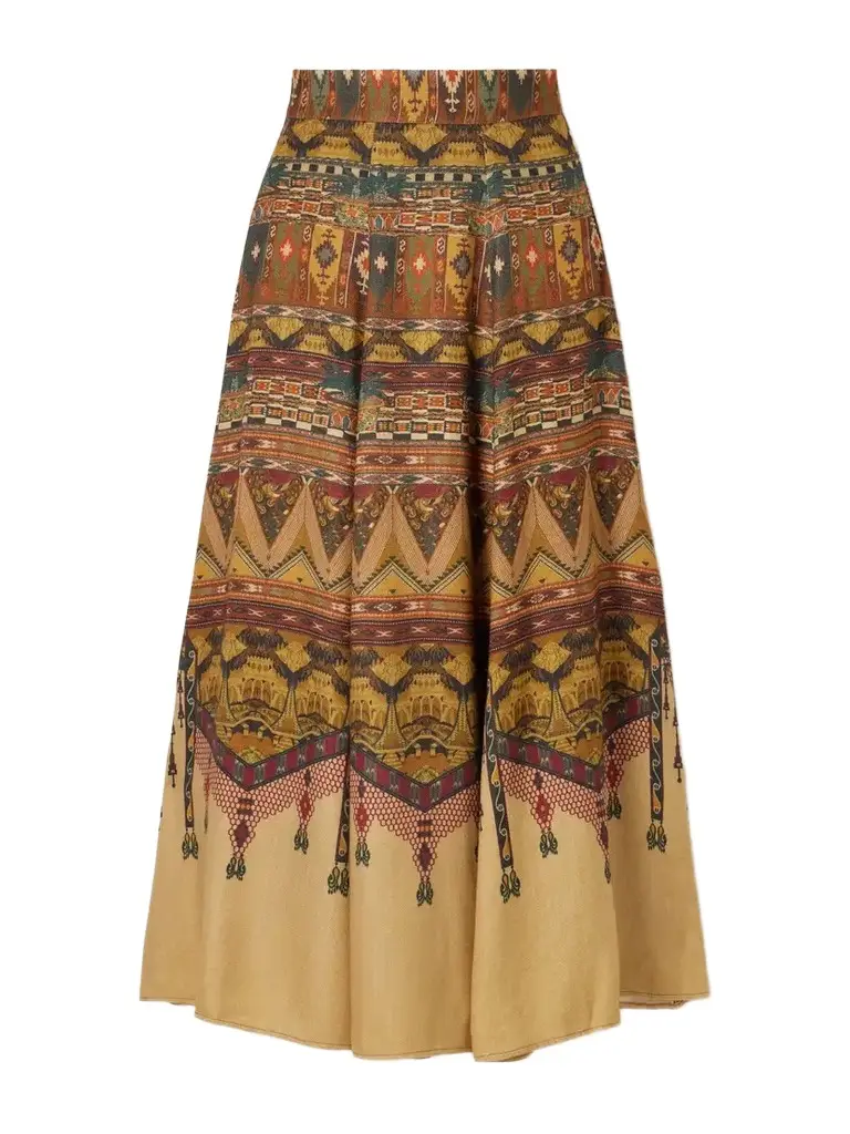 Emporio Sirenuse Kendal Desert Printed Woven Silk-blend Maxi Skirt | Image 1 Emporio Sirenuse Kendal Desert Printed Woven Silk-blend Maxi Skirt | Image 1