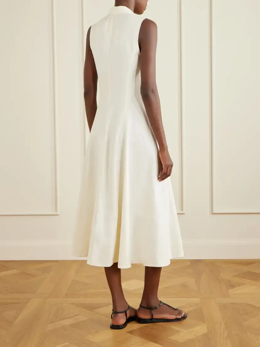 Ralph Lauren Collection Kensley Canvas Silk And Linen-blend Midi Dress | Thumbnail 3 Ralph Lauren Collection Kensley Canvas Silk And Linen-blend Midi Dress | Thumbnail 3