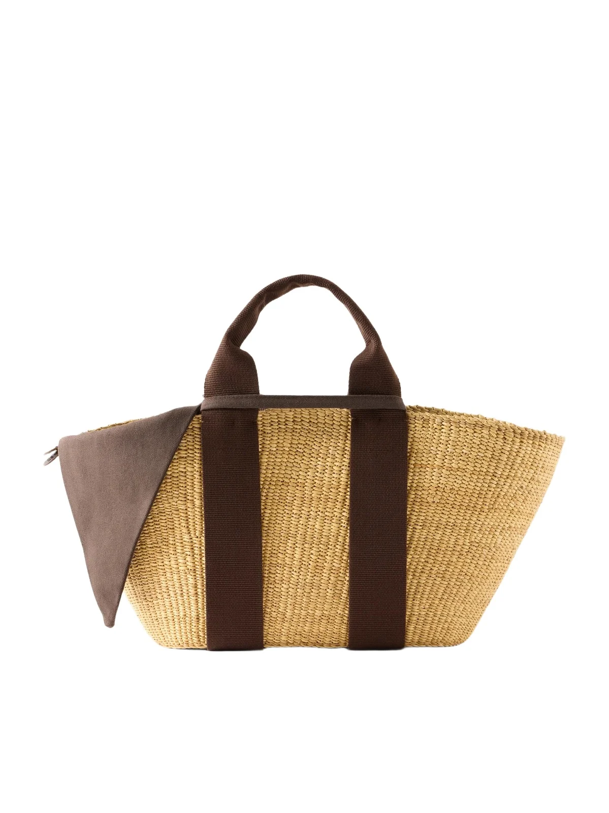 MUUÑ Cotton-trimmed Raffia Tote