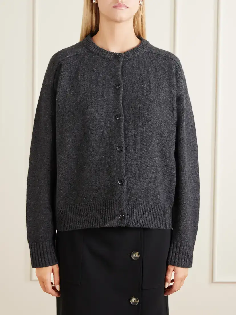 Loulou de Saison Aidar Merino Wool And Cashmere-blend Cardigan | Thumbnail 3 Loulou de Saison Aidar Merino Wool And Cashmere-blend Cardigan | Thumbnail 3