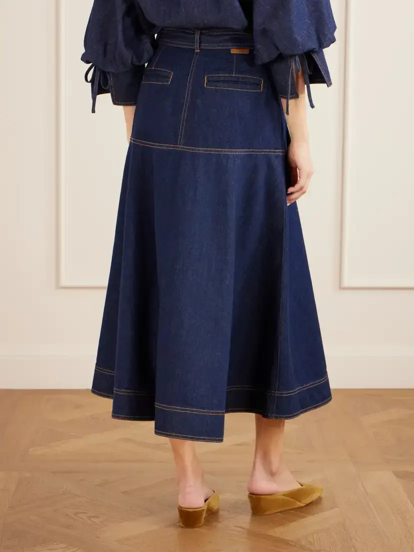 Zimmermann Belted Denim Midi Skirt | Thumbnail 3 Zimmermann Belted Denim Midi Skirt | Thumbnail 3
