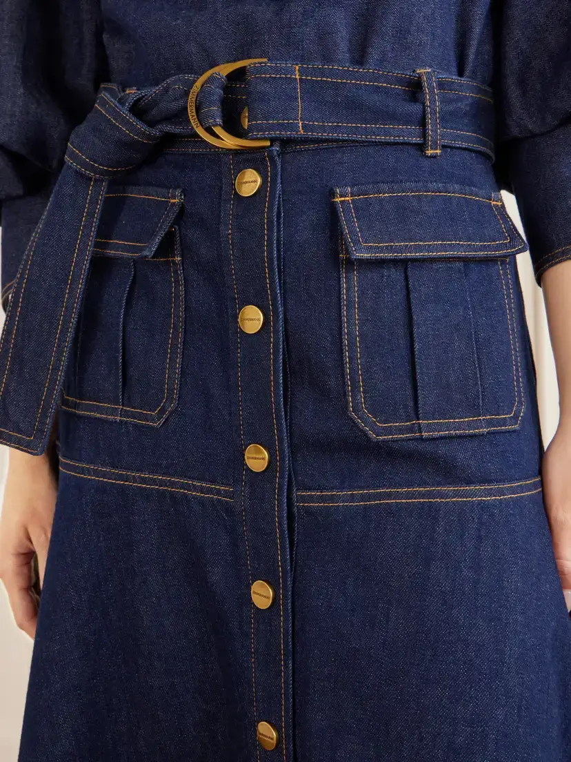 Zimmermann Belted Denim Midi Skirt | Thumbnail 4 Zimmermann Belted Denim Midi Skirt | Thumbnail 4