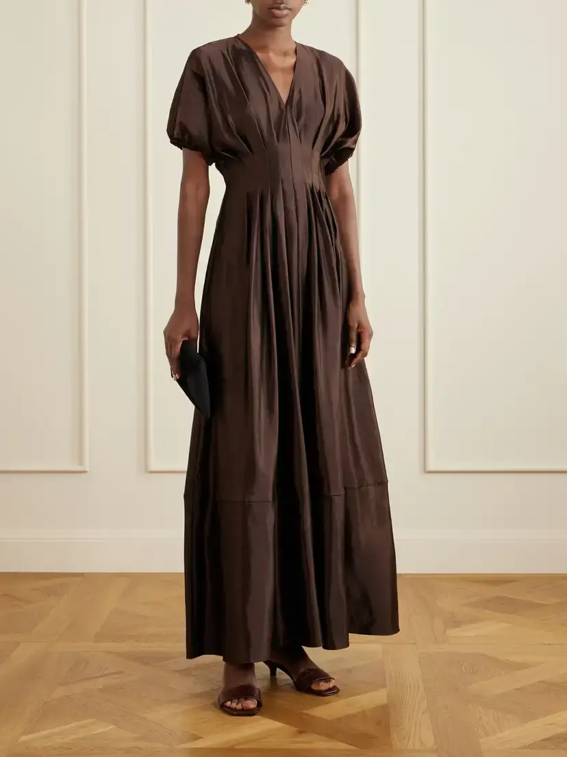 Joseph Nova Gathered Linen And Silk-blend Maxi Dress | Thumbnail 2 Joseph Nova Gathered Linen And Silk-blend Maxi Dress | Thumbnail 2