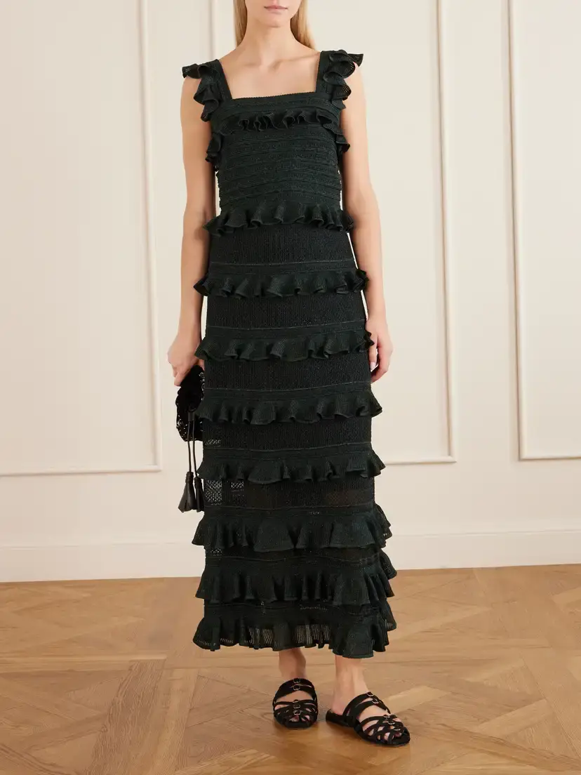 Zimmermann Valiant Ruffled Knitted Midi Skirt | Thumbnail 2 Zimmermann Valiant Ruffled Knitted Midi Skirt | Thumbnail 2