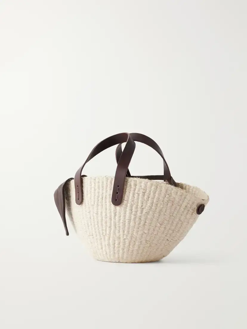 MUUÑ Sophia Mini Leather And Cotton-trimmed Raffia Top-handle Bag | Thumbnail 4 MUUÑ Sophia Mini Leather And Cotton-trimmed Raffia Top-handle Bag | Thumbnail 4