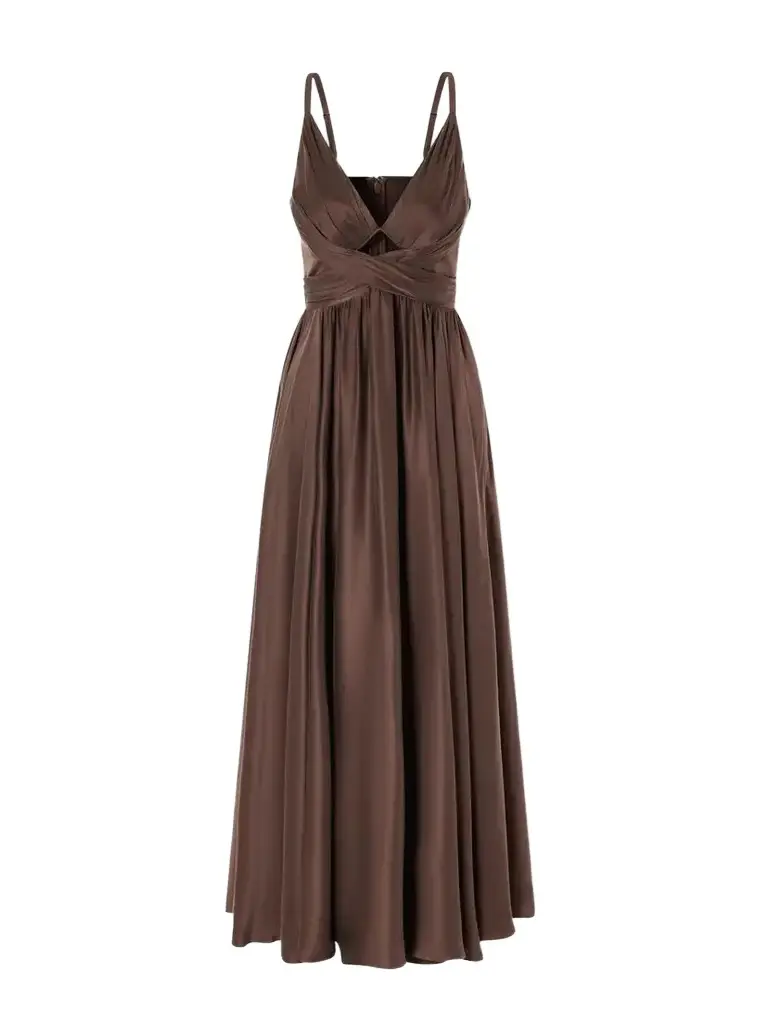 Draped Silk Satin Maxi Dress Draped Silk Satin Maxi Dress