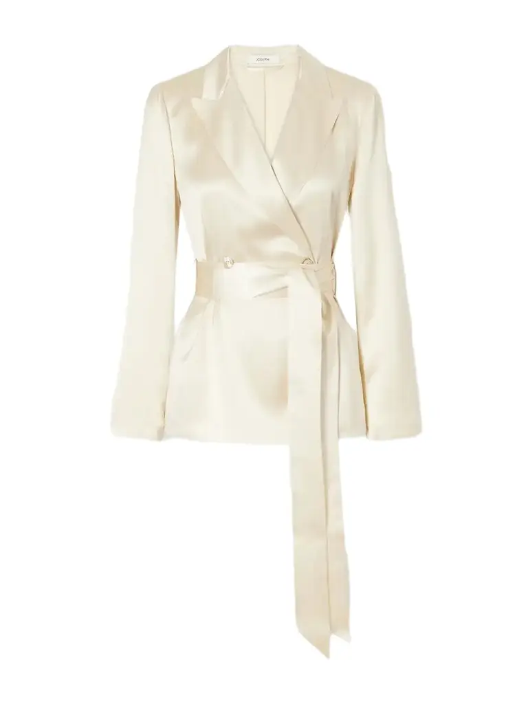 Joseph Archer Belted Silk-satin Jacket | Image 1 Joseph Archer Belted Silk-satin Jacket | Image 1