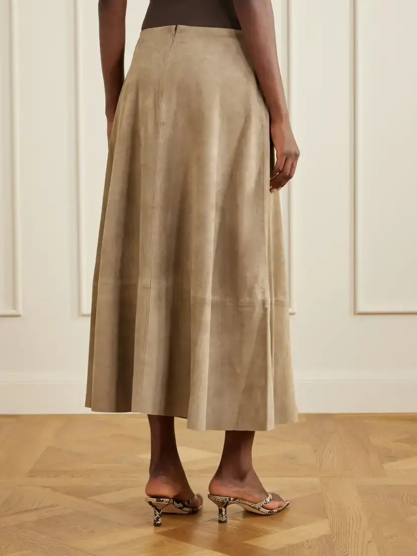 St. Agni Paneled Suede Midi Skirt | Thumbnail 4 St. Agni Paneled Suede Midi Skirt | Thumbnail 4