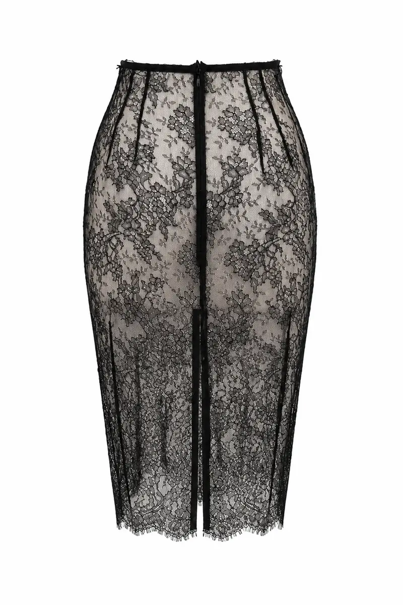 LaQuan Smith Midi Skirt with Slit | Thumbnail 2 LaQuan Smith Midi Skirt with Slit | Thumbnail 2