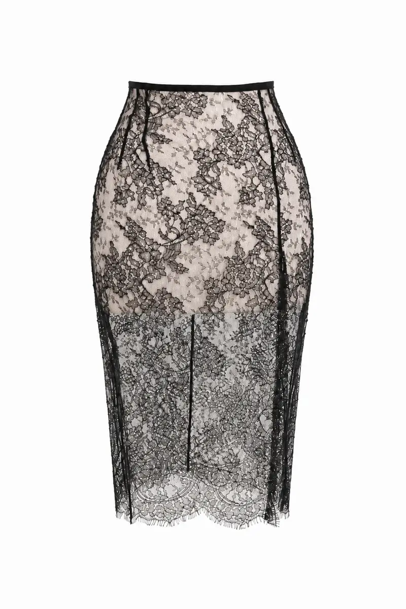 LaQuan Smith Midi Skirt with Slit | Image 1 LaQuan Smith Midi Skirt with Slit | Image 1