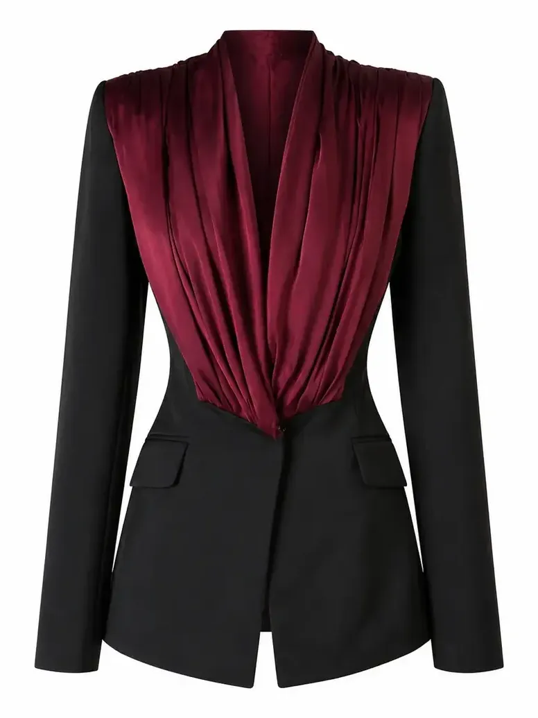 LaQuan Smith Tailored Dress with Draped Lapel Detail