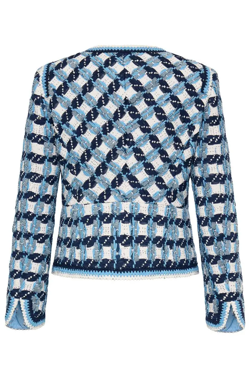 MAISON COMMON Jewel Neck Tweed Striped Jacket | Thumbnail 3 MAISON COMMON Jewel Neck Tweed Striped Jacket | Thumbnail 3