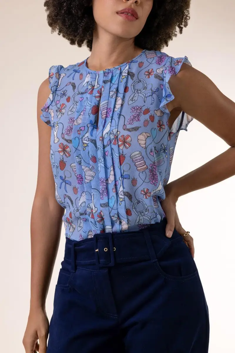MAISON COMMON Perfume Print Sleeveless Blouse | Thumbnail 3 MAISON COMMON Perfume Print Sleeveless Blouse | Thumbnail 3