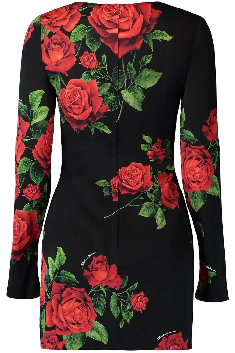 Dolce & Gabbana Rose Long Sleeve Dress | Thumbnail 2 Dolce & Gabbana Rose Long Sleeve Dress | Thumbnail 2