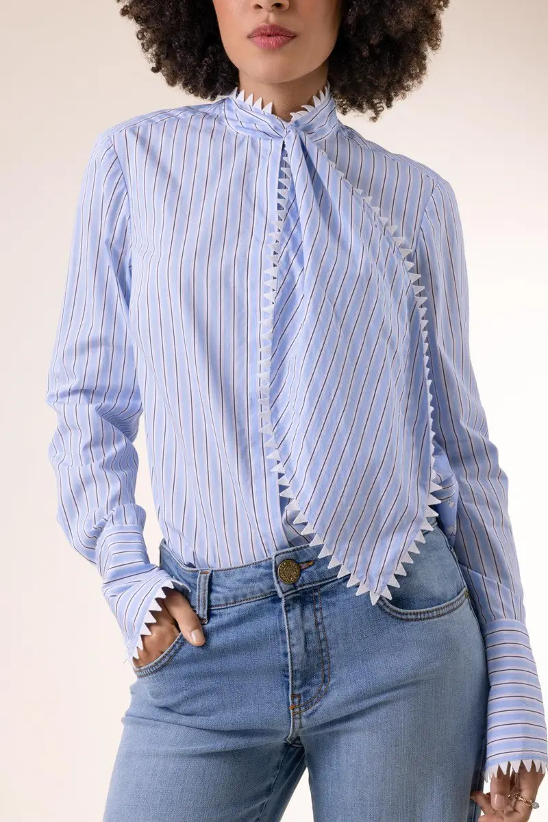 MAISON COMMON Striped Poodle Print Long Sleeve Blouse | Thumbnail 2 MAISON COMMON Striped Poodle Print Long Sleeve Blouse | Thumbnail 2