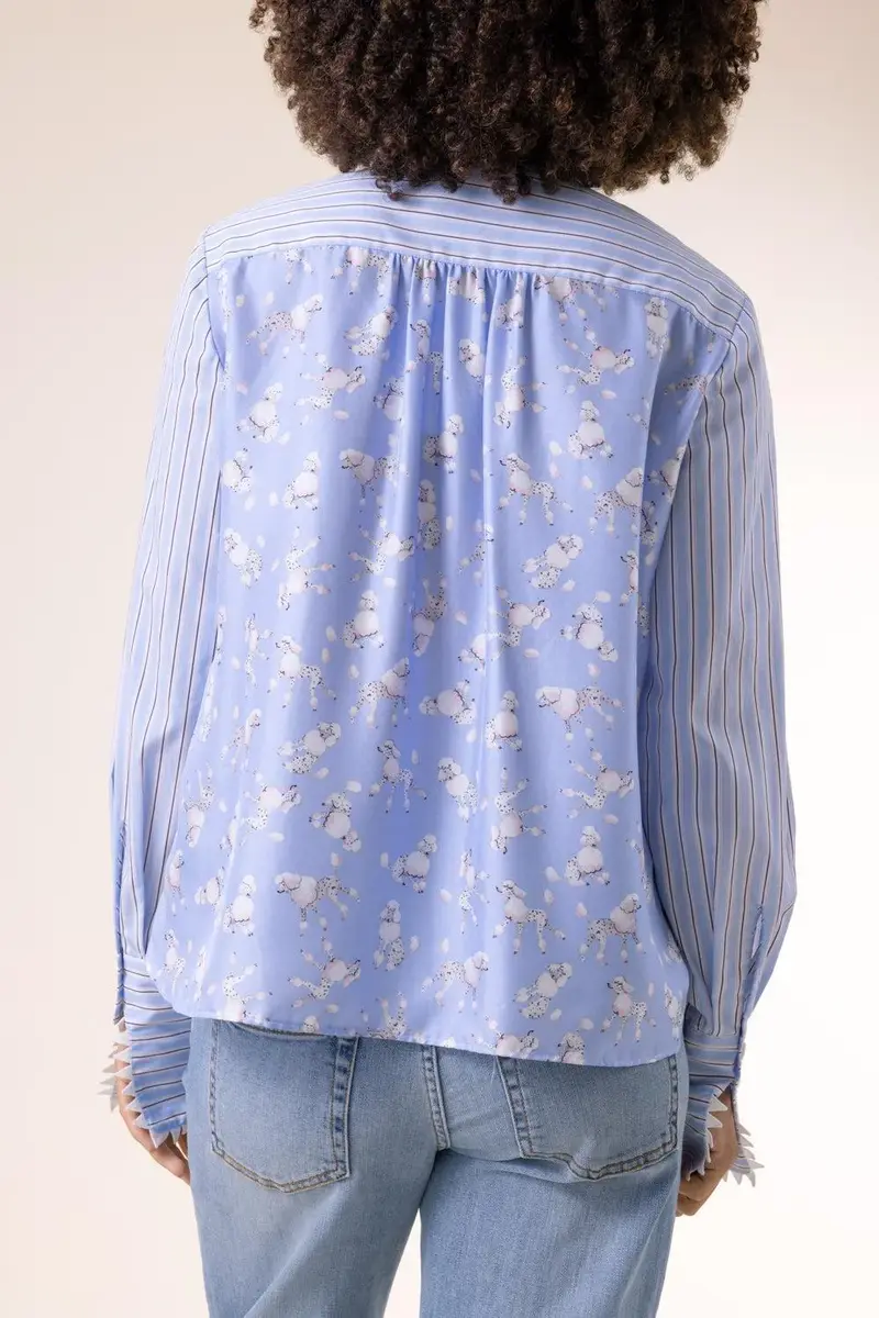 MAISON COMMON Striped Poodle Print Long Sleeve Blouse | Thumbnail 4 MAISON COMMON Striped Poodle Print Long Sleeve Blouse | Thumbnail 4
