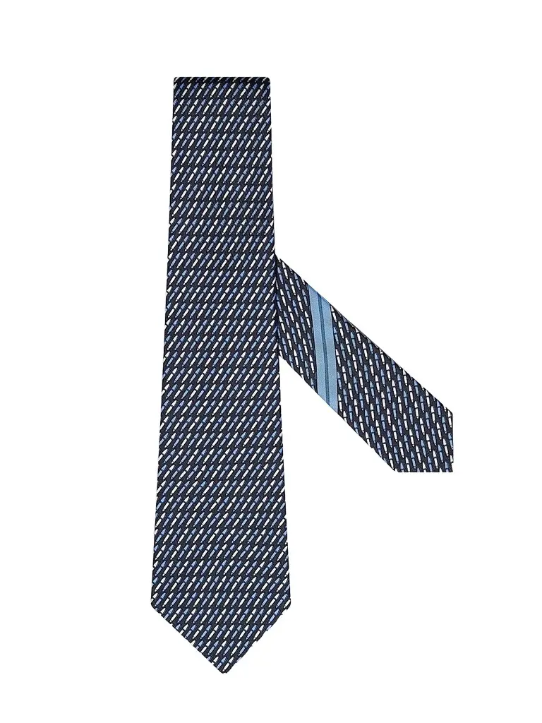 Zegna Men's Silk Tie - Navy Blue | Image 1 Zegna Men's Silk Tie - Navy Blue | Image 1