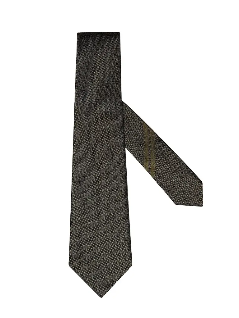 Zegna Men's Silk Tie - Dark Olive Green | Image 1 Zegna Men's Silk Tie - Dark Olive Green | Image 1