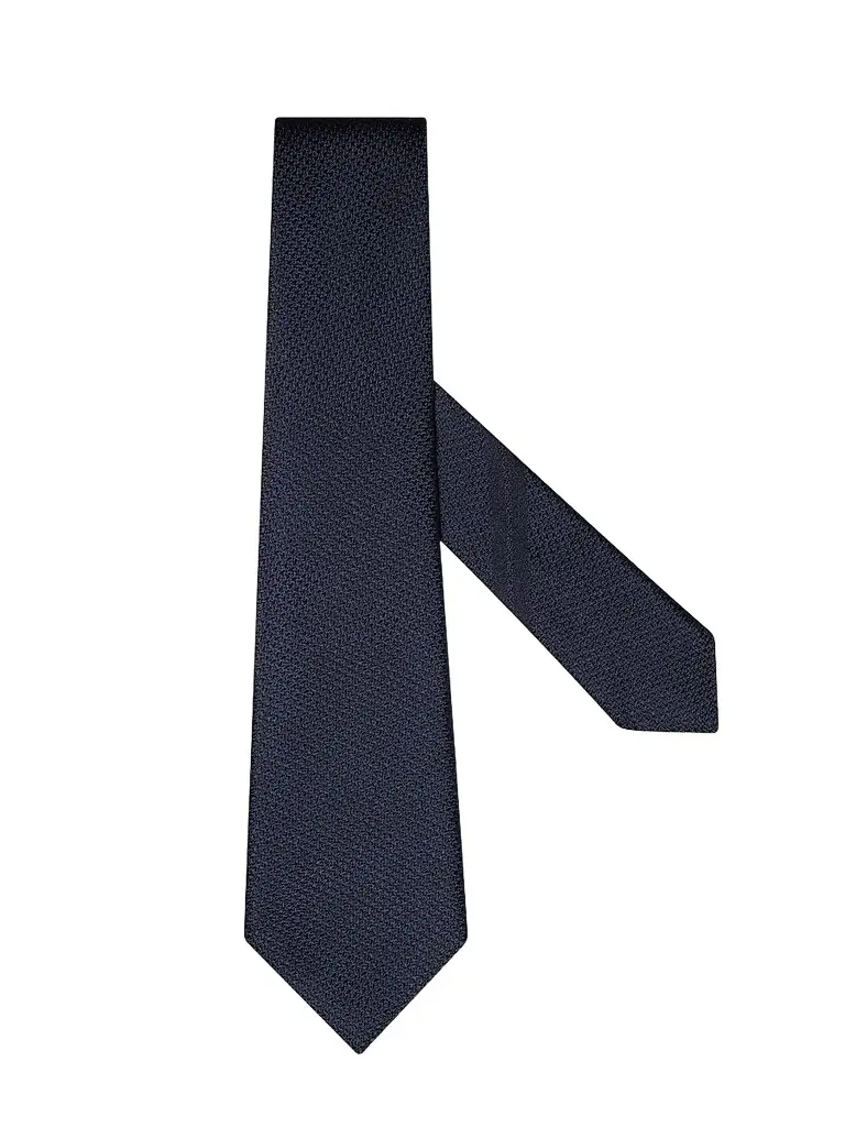 Zegna Men's Silk Tie - Navy Blue | Image 1 Zegna Men's Silk Tie - Navy Blue | Image 1