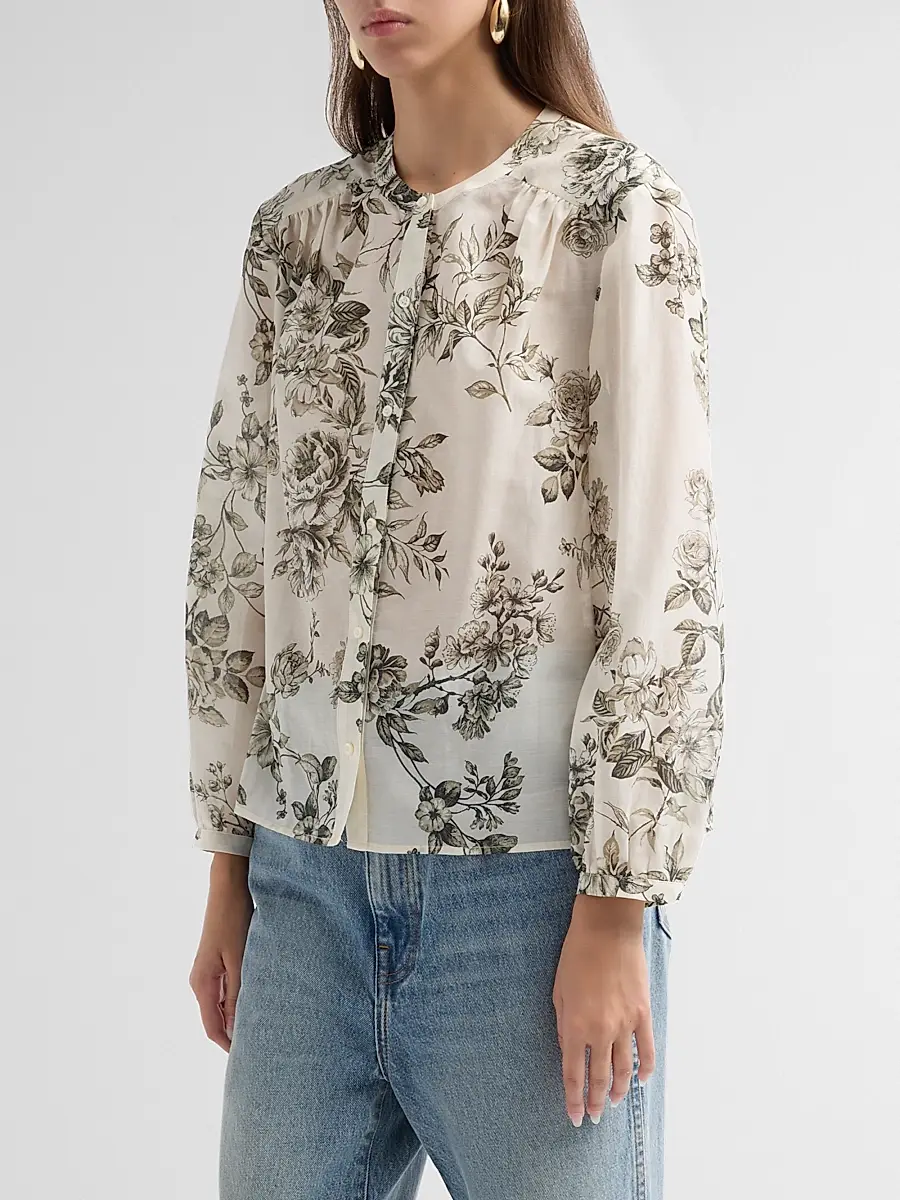 Johnny Was Women's Petunia Printed Blouse | Thumbnail 4 Johnny Was Women's Petunia Printed Blouse | Thumbnail 4