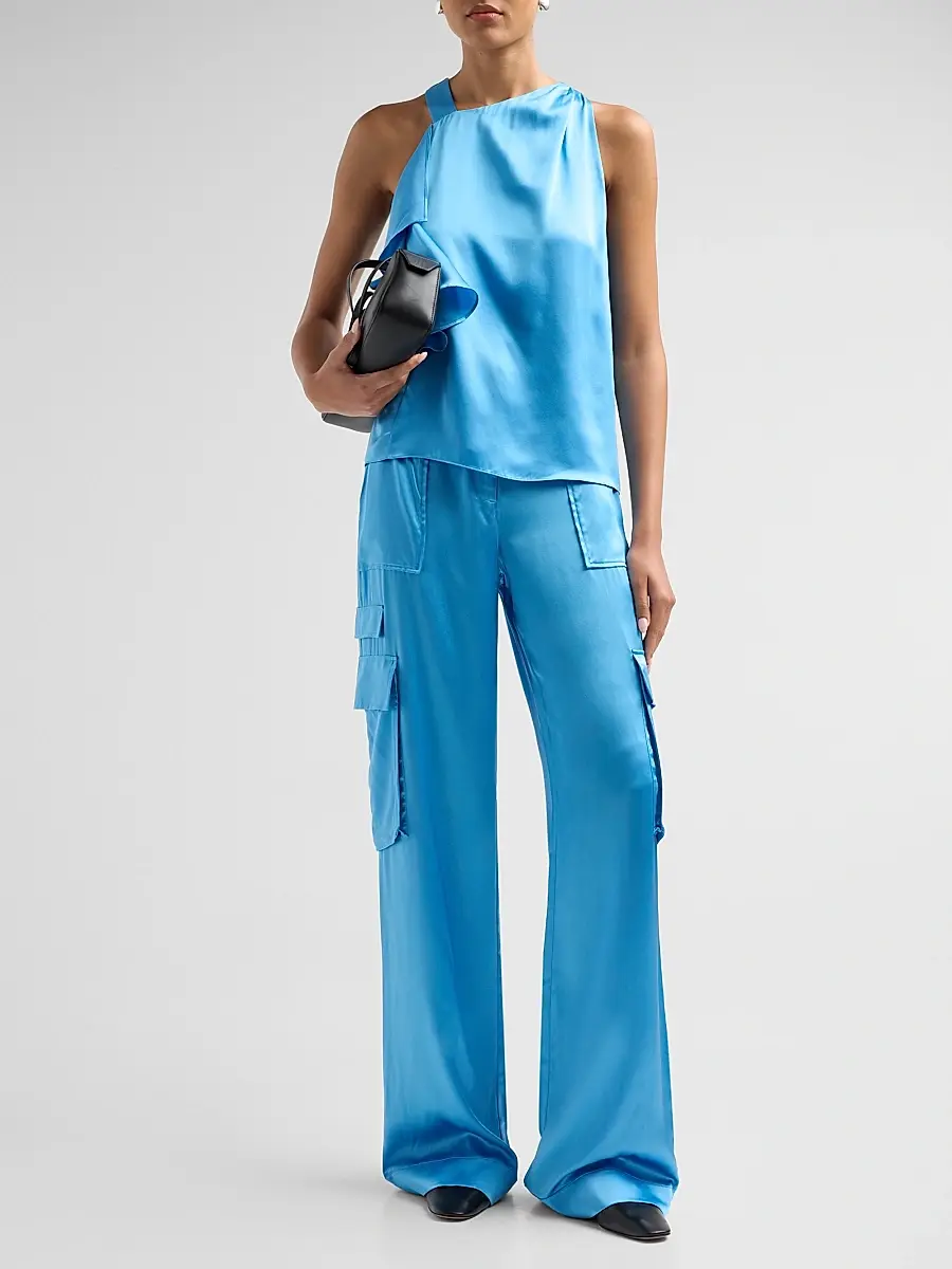 Ramy Brook Women's Hannah Satin Wide-Leg Cargo Pants | Thumbnail 2 Ramy Brook Women's Hannah Satin Wide-Leg Cargo Pants | Thumbnail 2