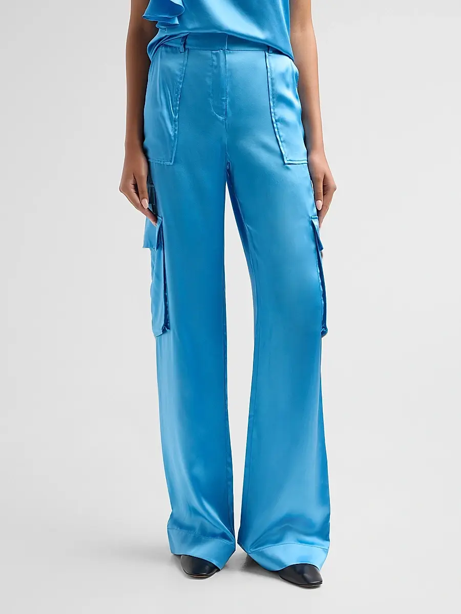 Ramy Brook Women's Hannah Satin Wide-Leg Cargo Pants | Thumbnail 4 Ramy Brook Women's Hannah Satin Wide-Leg Cargo Pants | Thumbnail 4