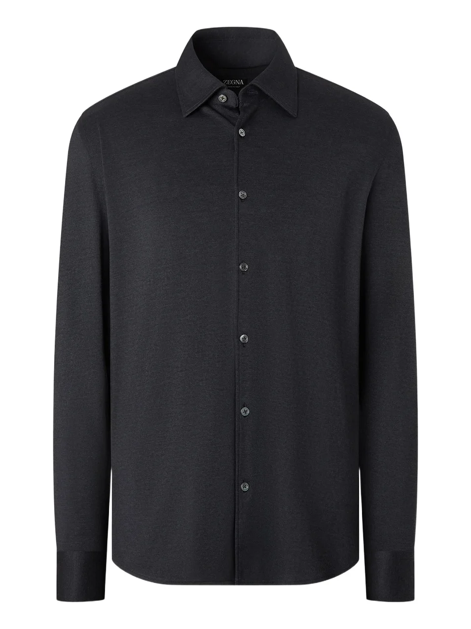 Men's Cashmere and Silk Shirt - Navy Blue Men's Cashmere and Silk Shirt - Navy Blue